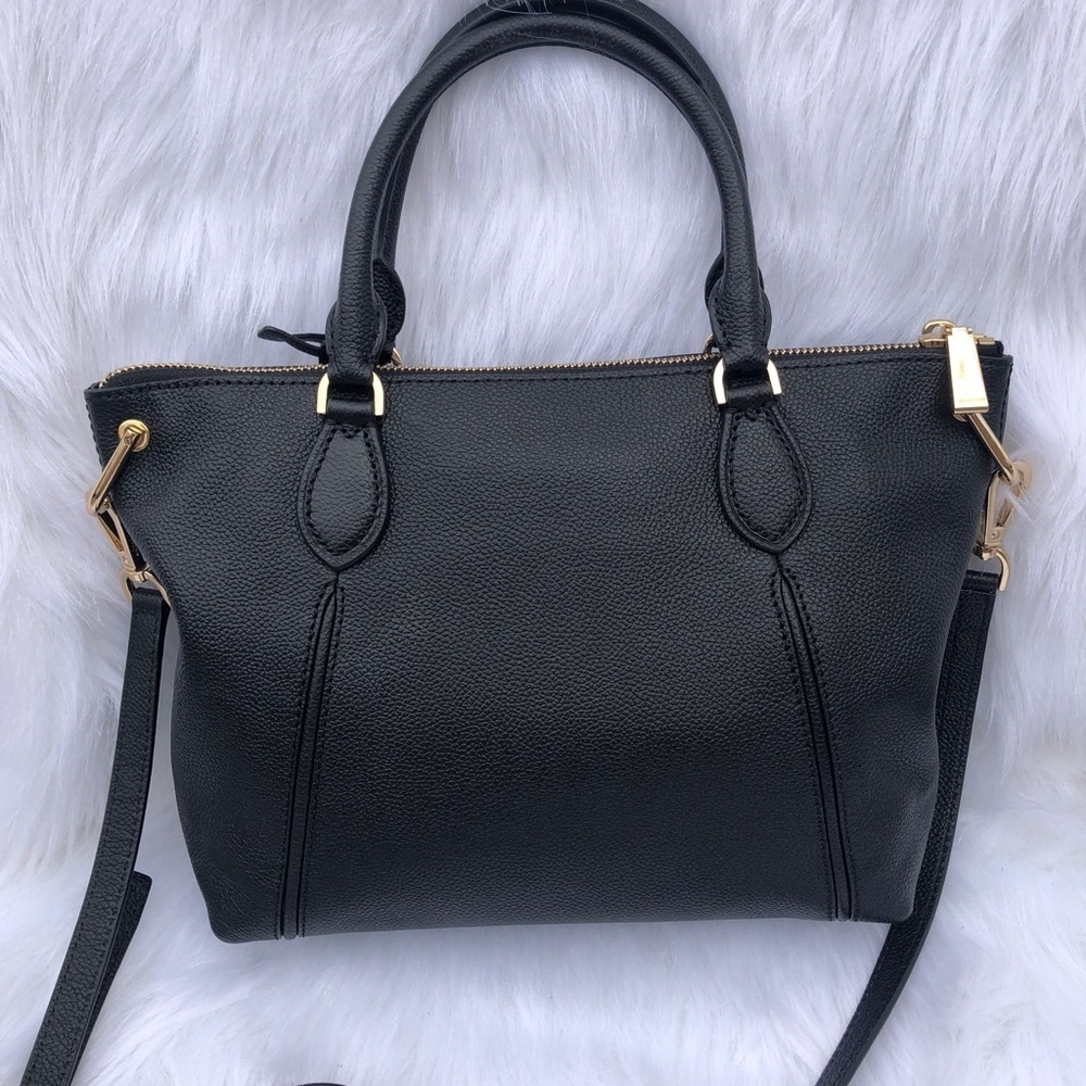 Michael Kors Elson Large Satchel Crossbody Black Elegant Bag View 3